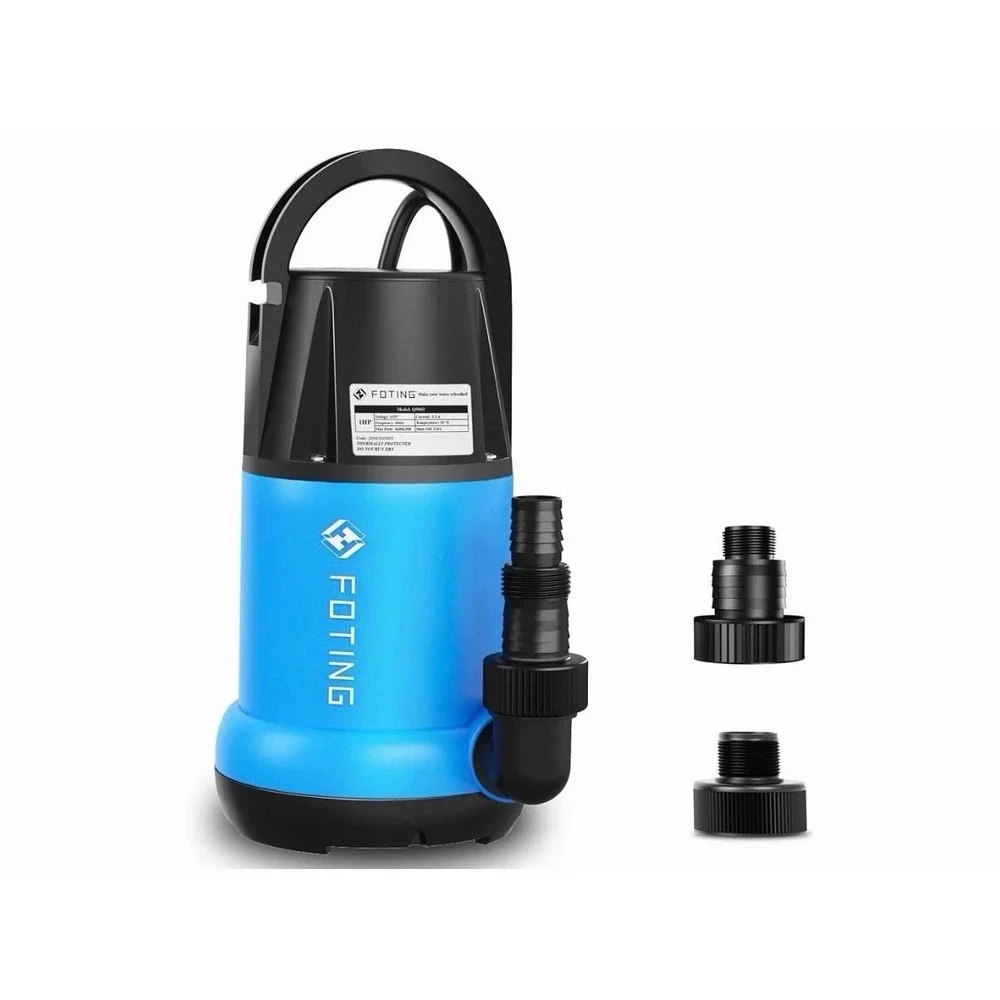 FOTING Sump Pump 1HP CleanDirty Submersible Water Pump 4600GPH 10' Cord